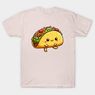 cute taco friendly food cartoon T-Shirt